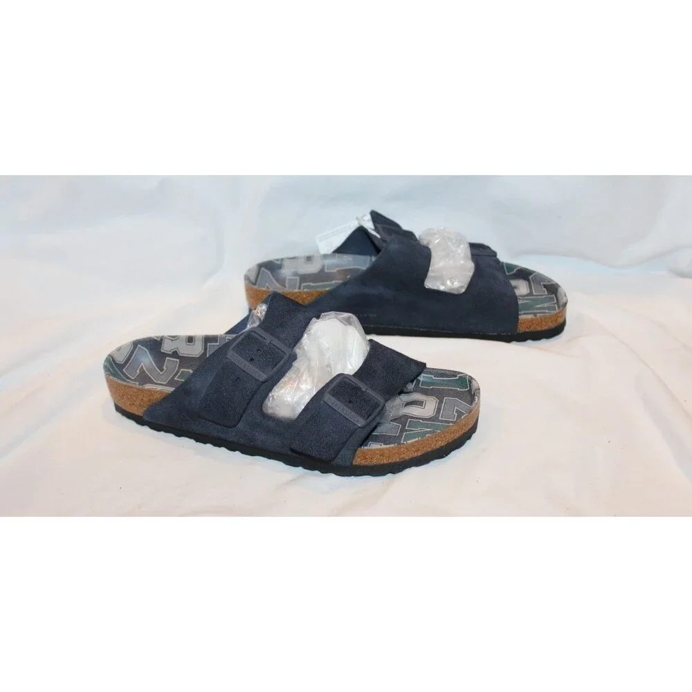 BIRKENSTOCK MEN'S ARIZONA BS VARSITY LEATHER SANDALS BLUE NEW US 9 EU 42 REG